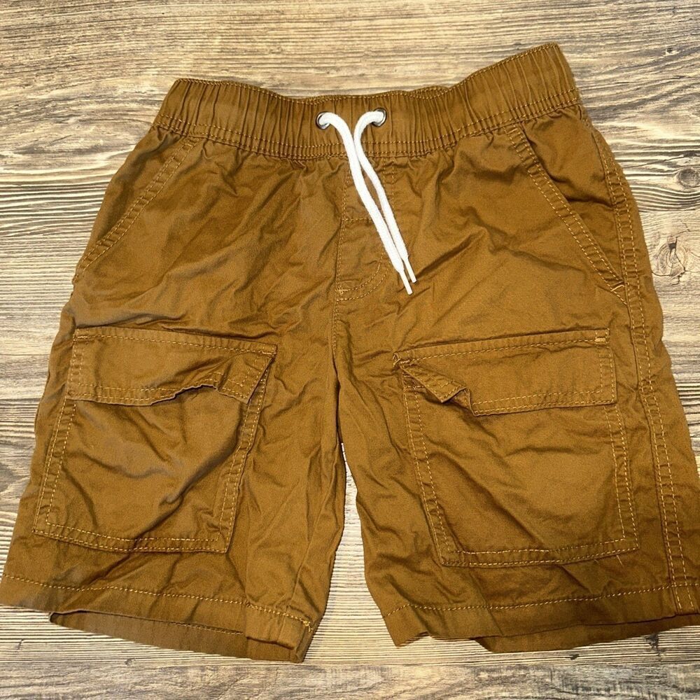 Cat & Jack Kids Cargo Shorts Flexible Drawstring Brown NWOT. P
